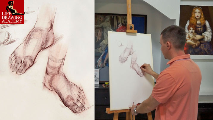 How to Draw Feet in Sanguine