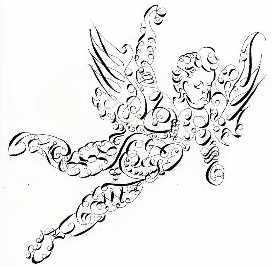 Calligraphy exercises by Daniel, a Life Drawing Academy student