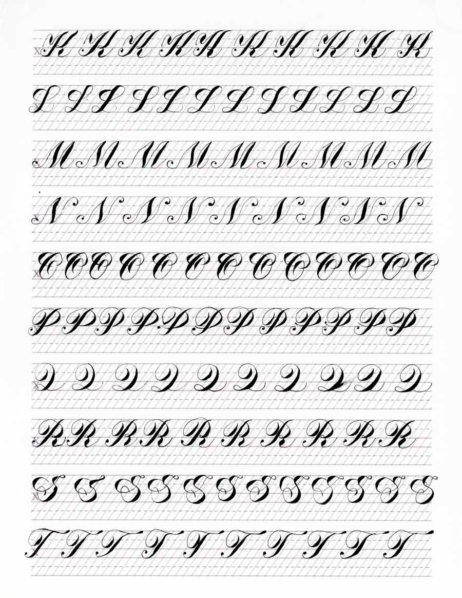 Calligraphy exercises by Daniel, a Life Drawing Academy student