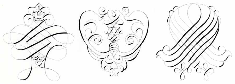 Calligraphy exercises by Daniel, a Life Drawing Academy student