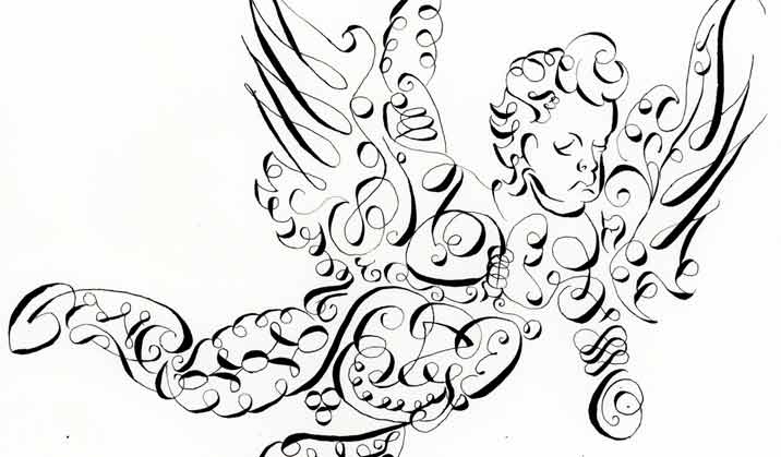 Calligraphy exercises by Daniel, a Life Drawing Academy student