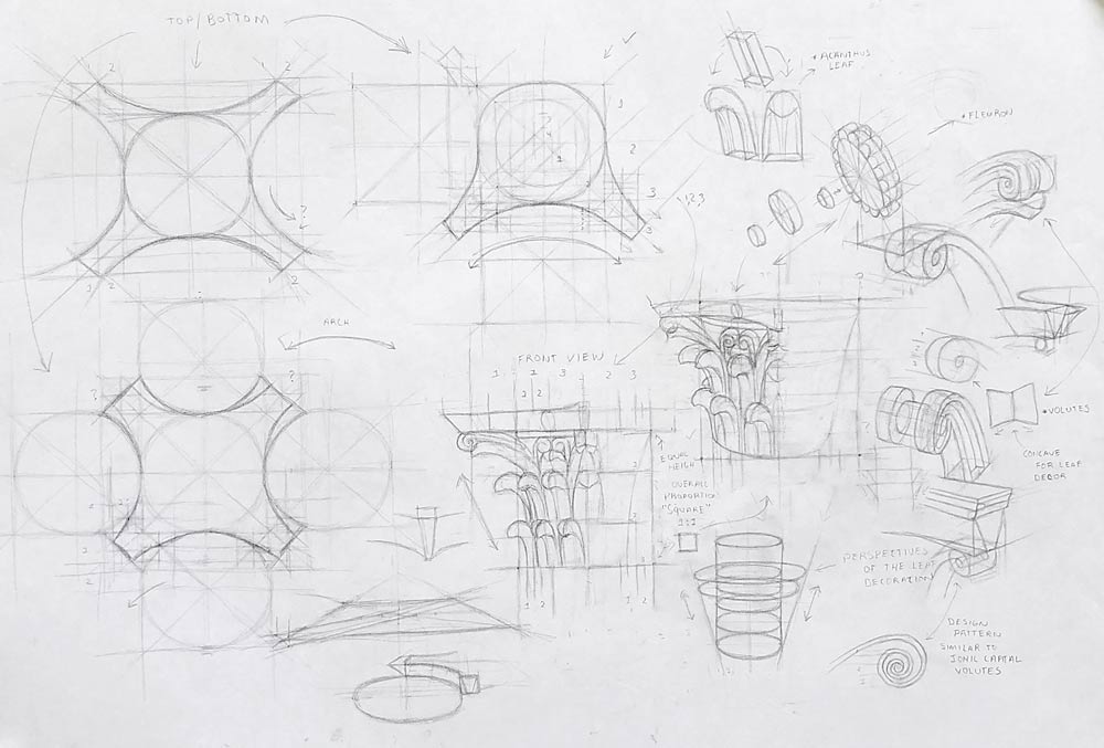 How to Draw a Corinthian Order Capital