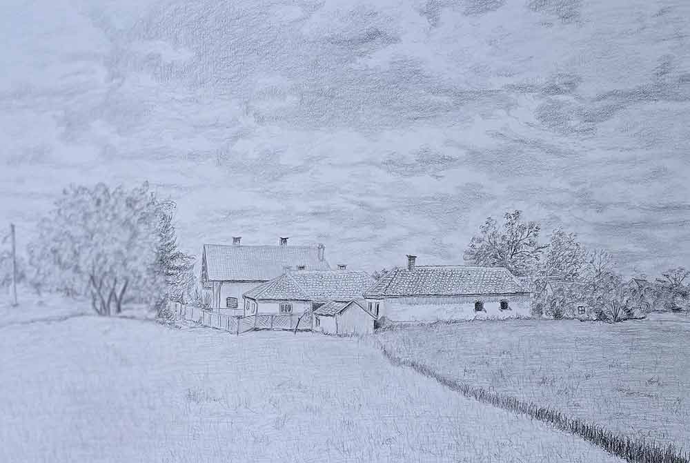 Plein air drawings by Ljiljana, a Life Drawing Academy student