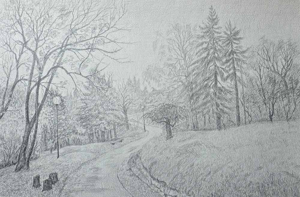 Plein air drawings by Ljiljana, a Life Drawing Academy student