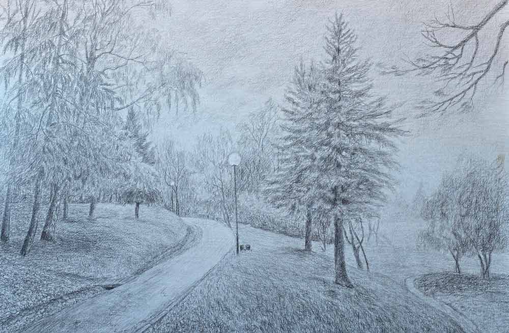 Plein air drawings by Ljiljana, a Life Drawing Academy student