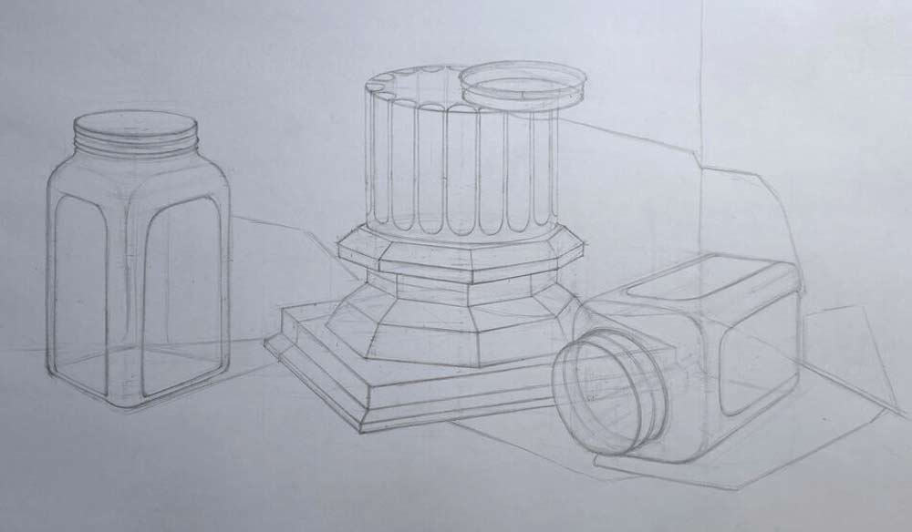 Still life drawings by Joselyn, a Life Drawing Academy Correspondence Course student
