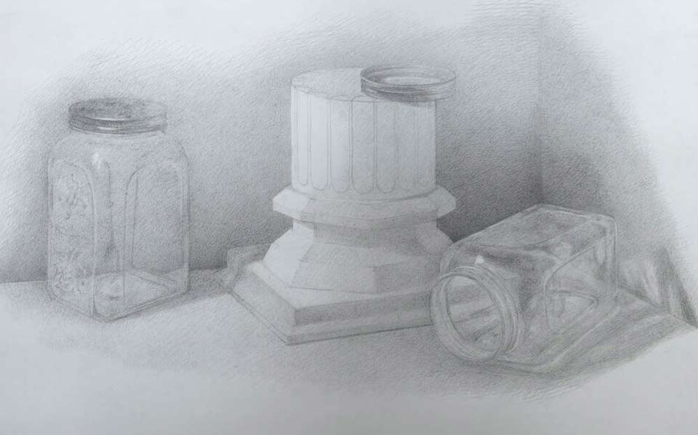Still life drawings by Joselyn, a Life Drawing Academy Correspondence Course student