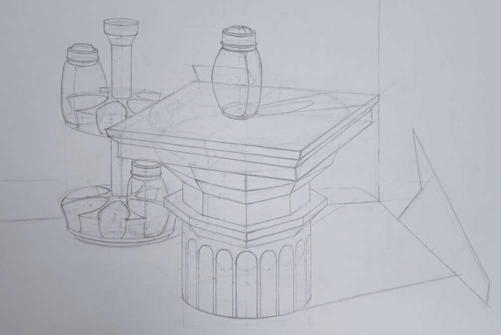 Still life drawings by Joselyn, a Life Drawing Academy Correspondence Course student