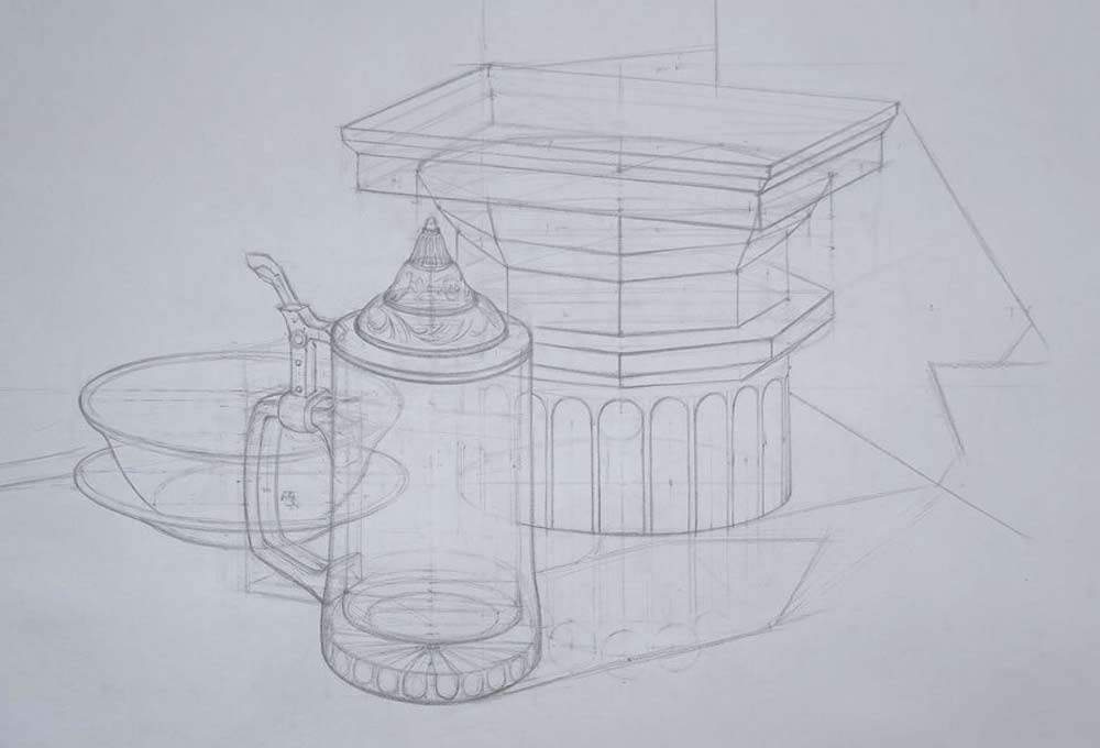 Still life drawings by Joselyn, a Life Drawing Academy Correspondence Course student