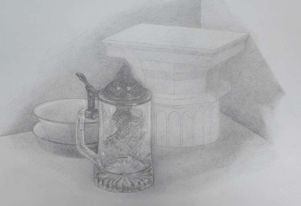 Still life drawings by Joselyn, a Life Drawing Academy Correspondence Course student