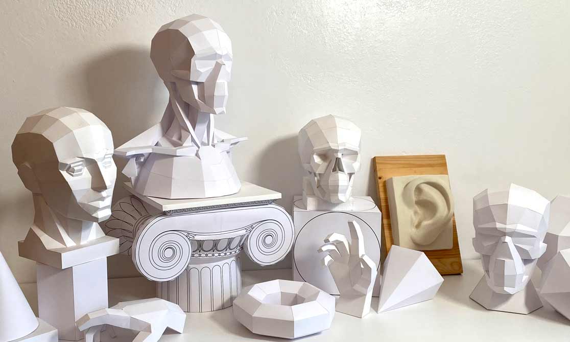 Best Paper Skull Models