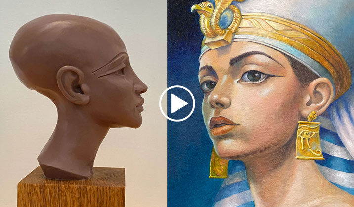 Portrait of Nefertiti - Encaustic painting by Vladimir London