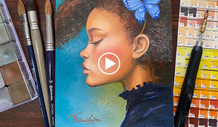 Encaustic Portrait Painting by Vladimir London