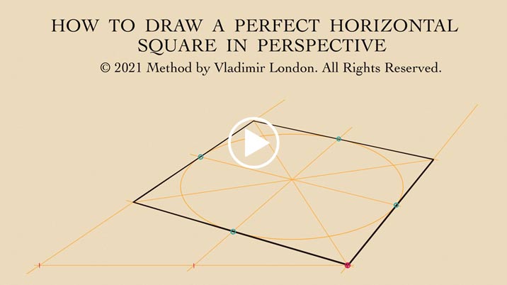 How to Draw a perfect Square in Perspective using Vladimir London method