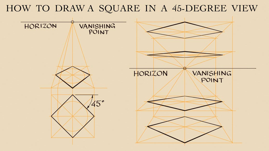 How to Draw a Square in a 45-Degree View