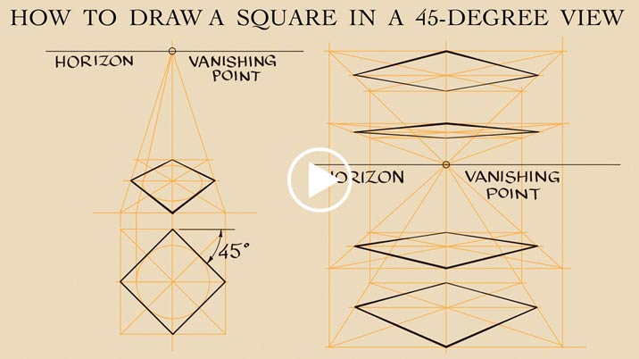 How to Draw a Square in a 45-Degree View