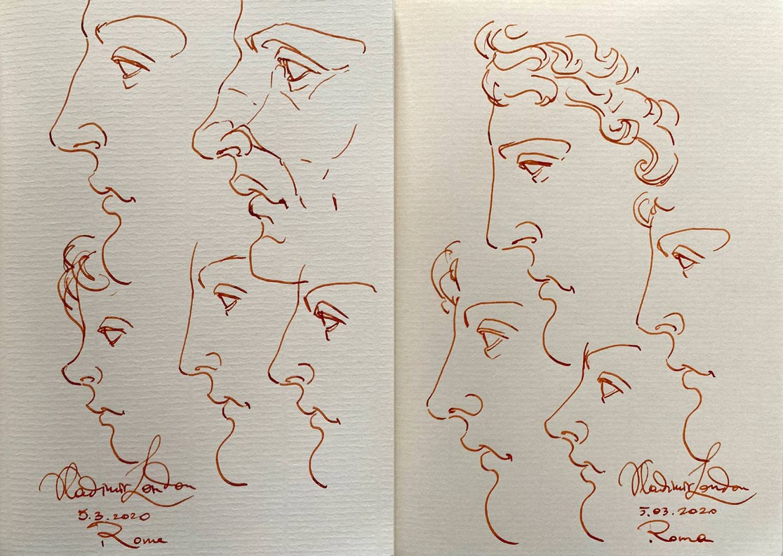 Sketches by Vladimir London, Life Drawing Academy tutor