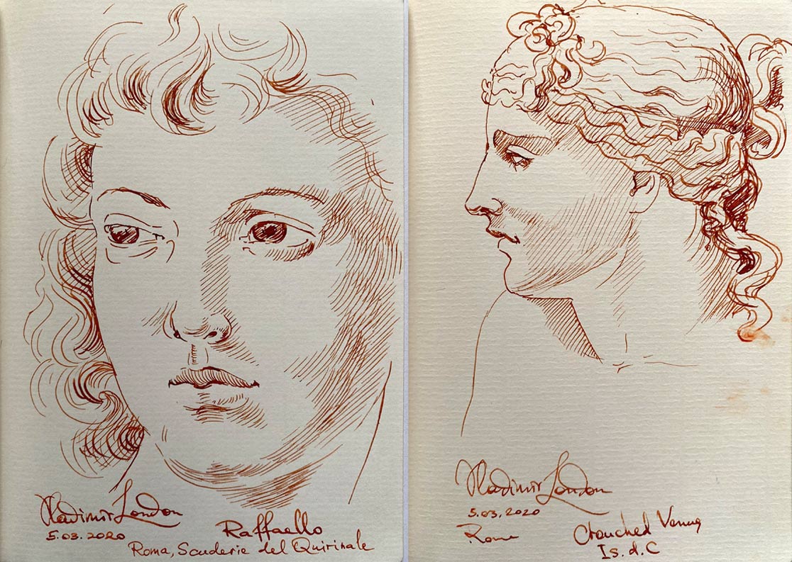 Sketches by Vladimir London, Life Drawing Academy tutor