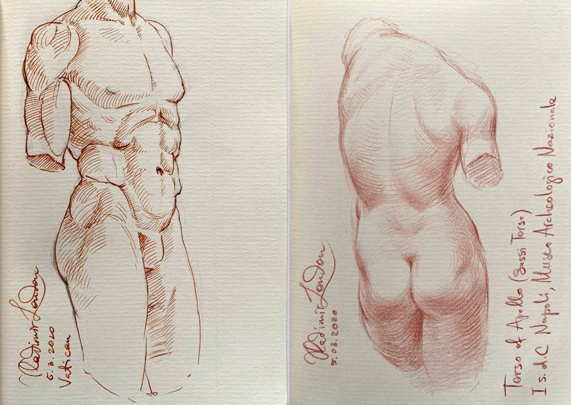 Sketches by Vladimir London, Life Drawing Academy tutor